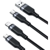 Kabel 3w1 USB-A / USB-C micro-USB Lightning Joyroom S-1T3018A18 120cm 2.4A w oplocie czarny