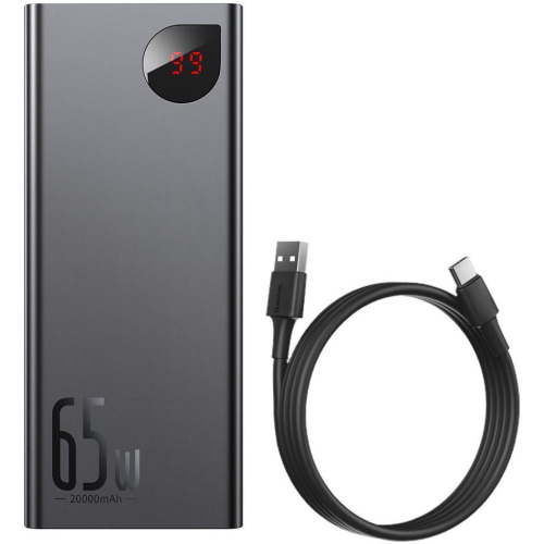 Powerbank Baseus Adaman Digital Display PPIMDA-D01 20000mAh 65W PD QC 3.0 2x USB-A 1x USB-C + KABEL