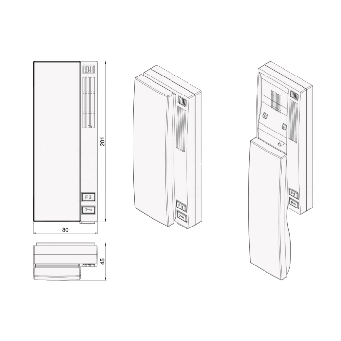 ACO INS-UP720BX UNIFON - hold, 1-przycisk, gniazdo RJ