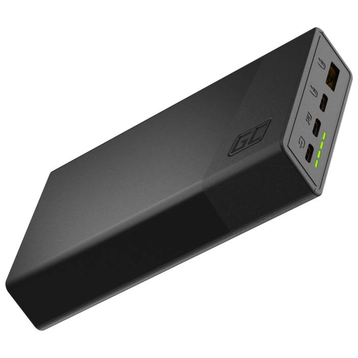 POWERBANK Green Cell PowerPlay20S 20000mAh PD 22,5W QC 3.0 3x USB-C CZARNY