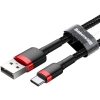 KABEL USB-A / USB-C Baseus Cafule CATKLF-U91 300cm 2A QC 3.0 CZARNO-CZERWONY W OPLOCIE