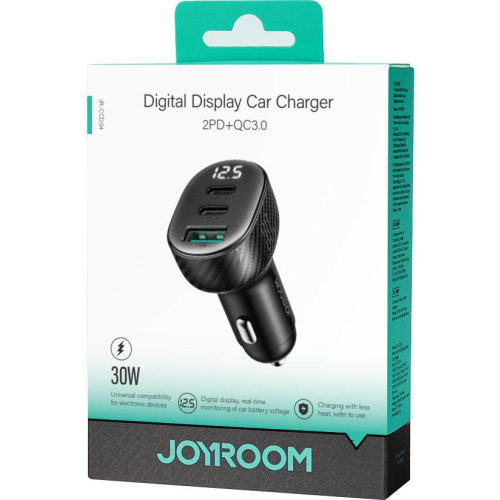 Ładowarka samochodowa Joyroom JR-CCD04 30W 4A 2x USB-C 1x USB-A PD QC 3.0