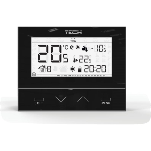 Przewodowy dwustanowy regulator pokojowy czarny ST-292v3 Tech sterowniki