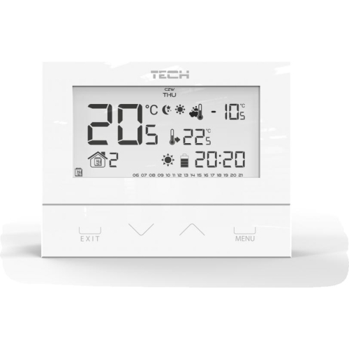 Przewodowy dwustanowy regulator pokojowy biały ST-292v3 Tech sterowniki