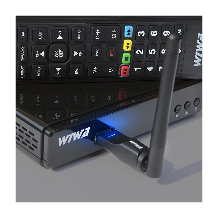 Zestaw Tuner DVB-T/T2 WIWA H.265 + Antena WiFi USB