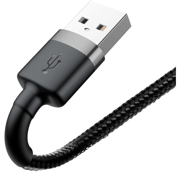 KABEL USB-A / Lightning iPhone Baseus Cafule CALKLF-RG1 300cm Apple 2A CZARNO-SZARY W OPLOCIE