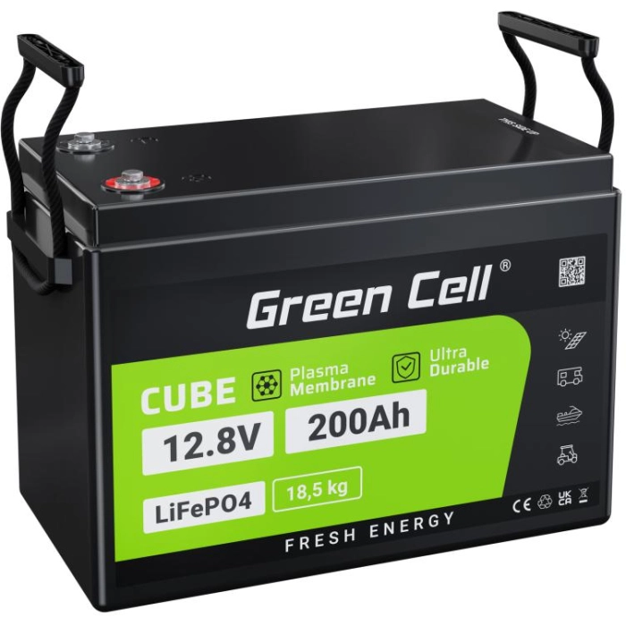 AKUMULATOR LITOWO-ŻELAZOWO-FOSFORANOWY LiFePO4 Green Cell 12.8V 200Ah CAV04S