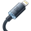 KABEL USB-C / Lightning iPhone Baseus Crystal CAJY000301 2m 20W PD QC CZARNY W OPLOCIE PREMIUM