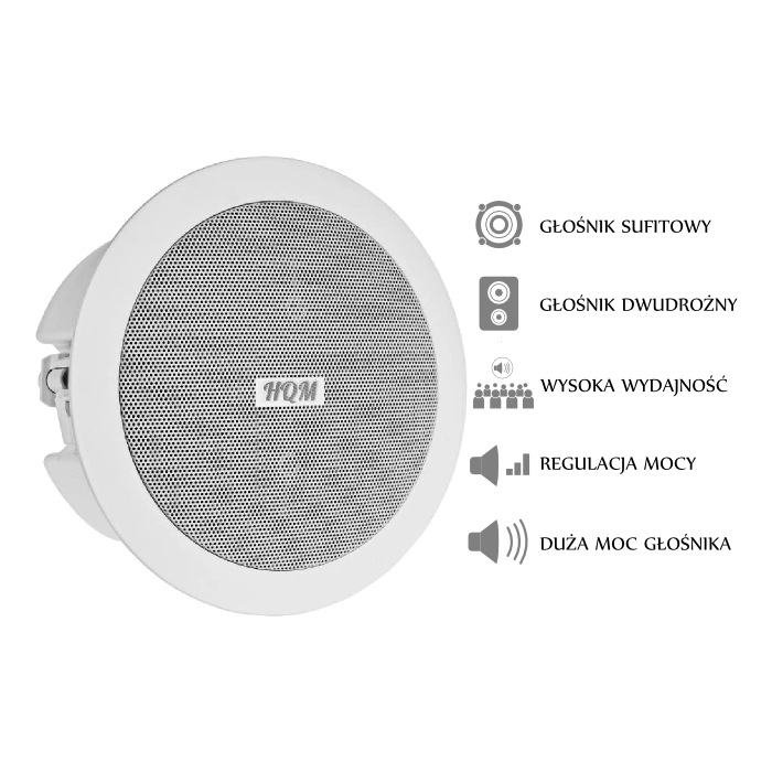 GŁOŚNIK SUFITOWY PA HQM-SOZ1625 16W 100V BIAŁY