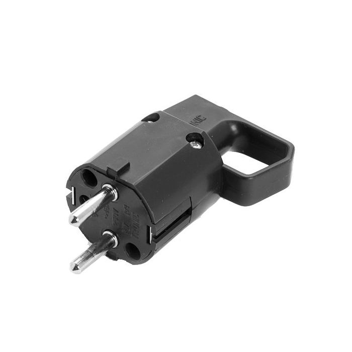 Wtyczka 325-05 z uchem, z uziemieniem "uni-schuko" 16A 250V IP20 CZARNA VIPLAST 325-05