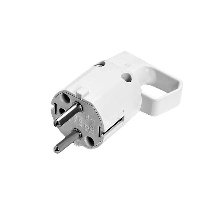 Wtyczka 325-01 z uchem, z uziemieniem "uni-schuko" 16A 250V IP20 BIAŁA VIPLAST 325-01
