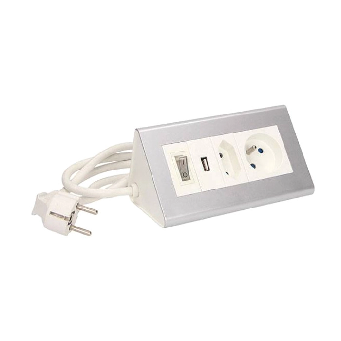 Przedłużacz biurkowy z wyłącznikiem ORNO OR-AE-1328 2x250V AC i USB